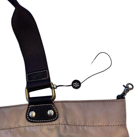 Hayden Harnett- Green Nylon & Leather Handle Flight Tote Bag Carry On Weekender - Picture 3 of 10